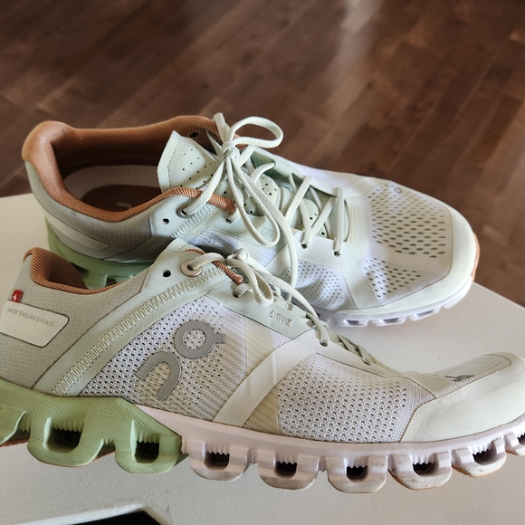 On Running Shoes - On Running Cloud Shoes in Light Green and Brown
